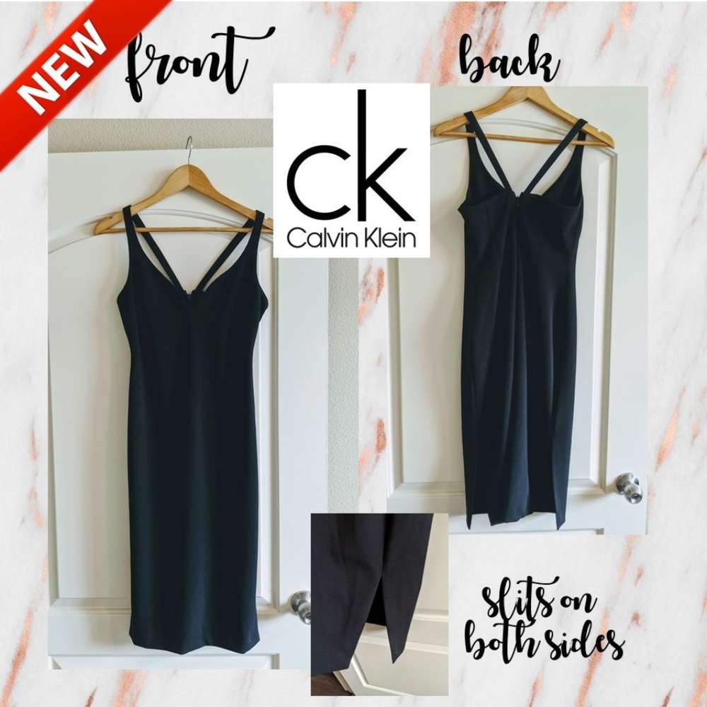 NEW Calvin Klein Strappy Midi Fitted Dress!